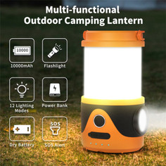 LED Rechargeable Emergency Flashlight Lantern Waterproof Tent Light with 12 Light Modes Detachable Portable Camping product